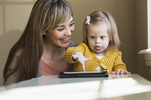 Mother and daughter with down syndrome